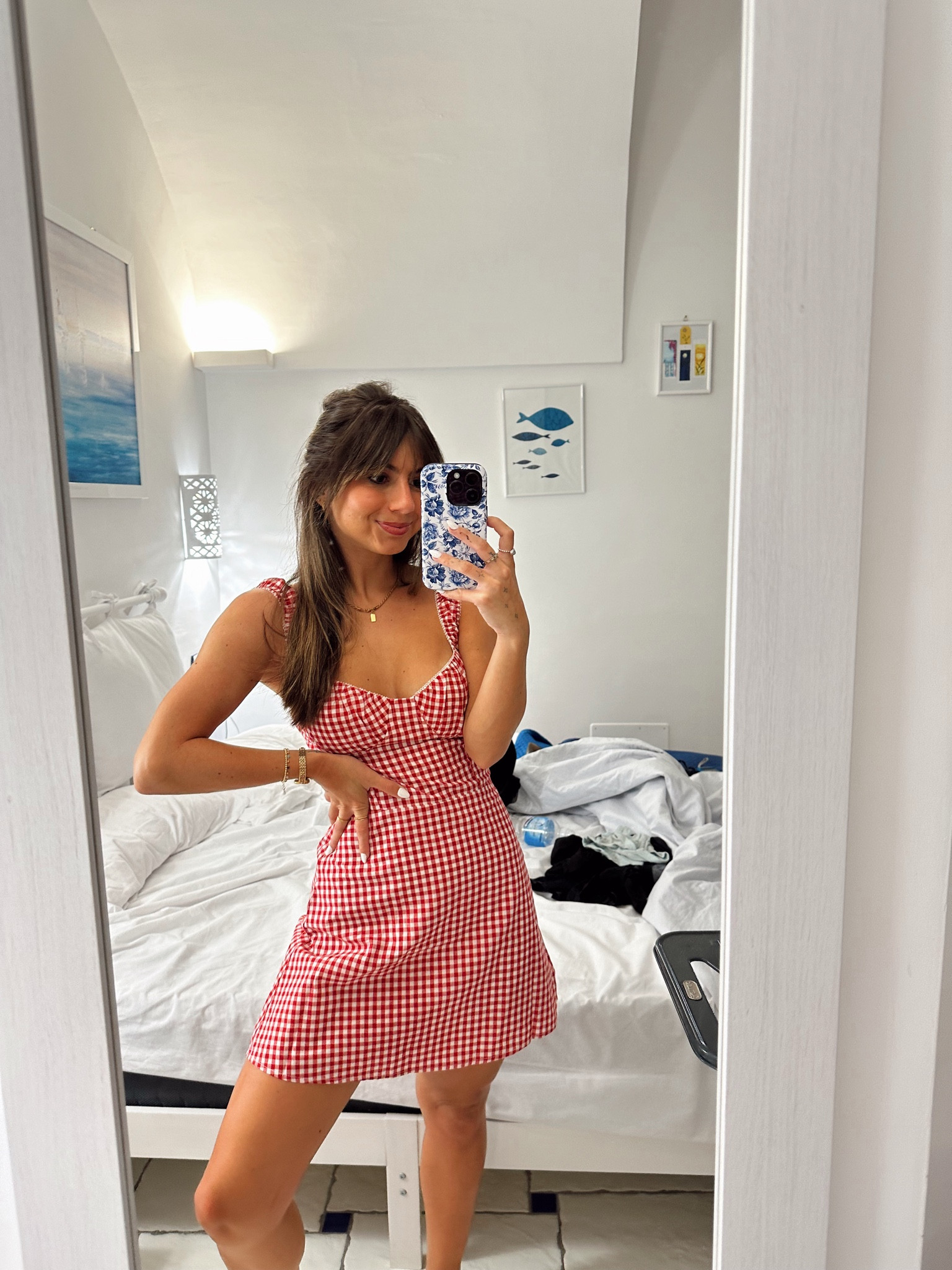 Princess Polly red gingham dress 