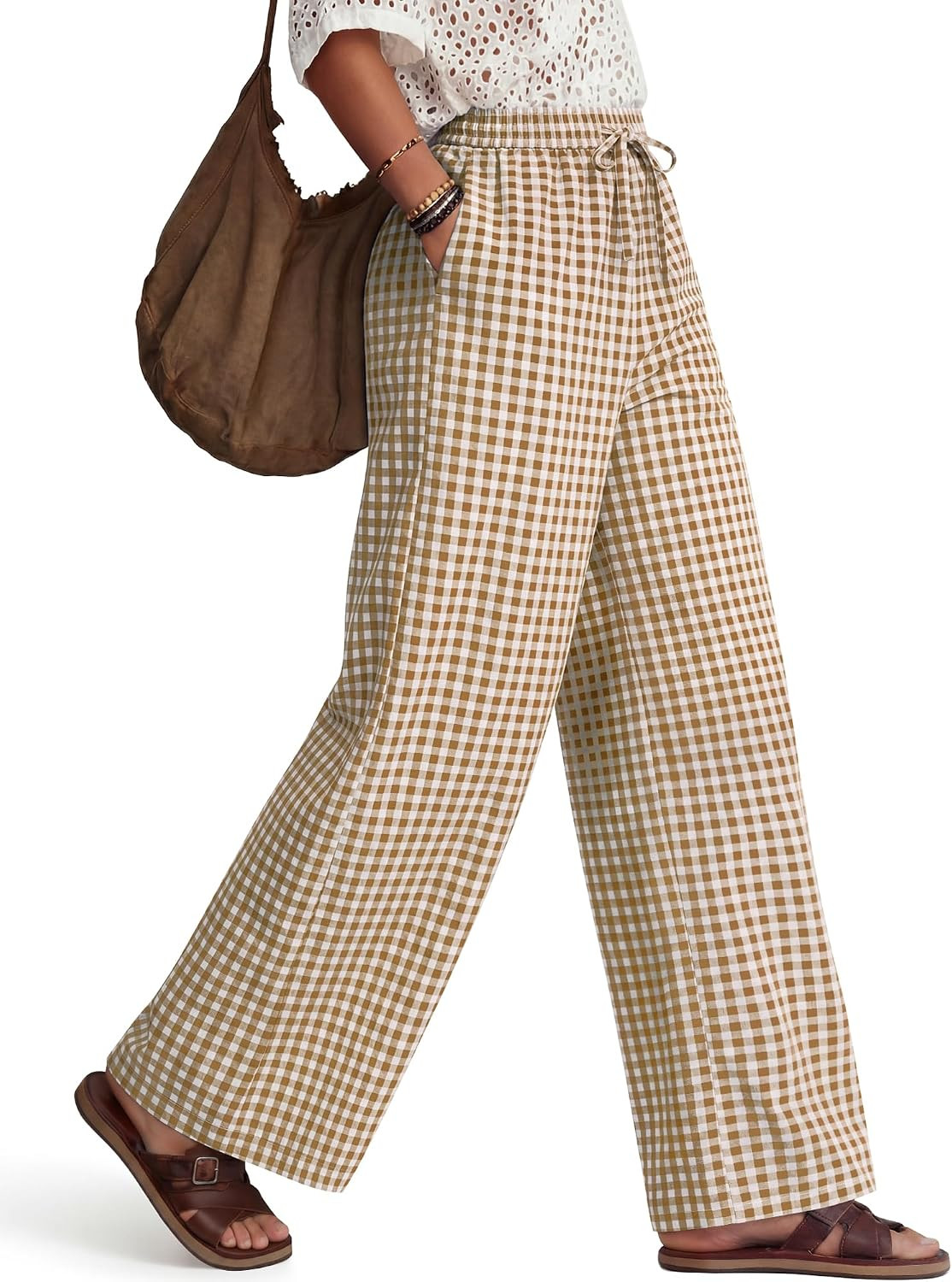 Women's Gingham Striped Pants | Amazon (US)