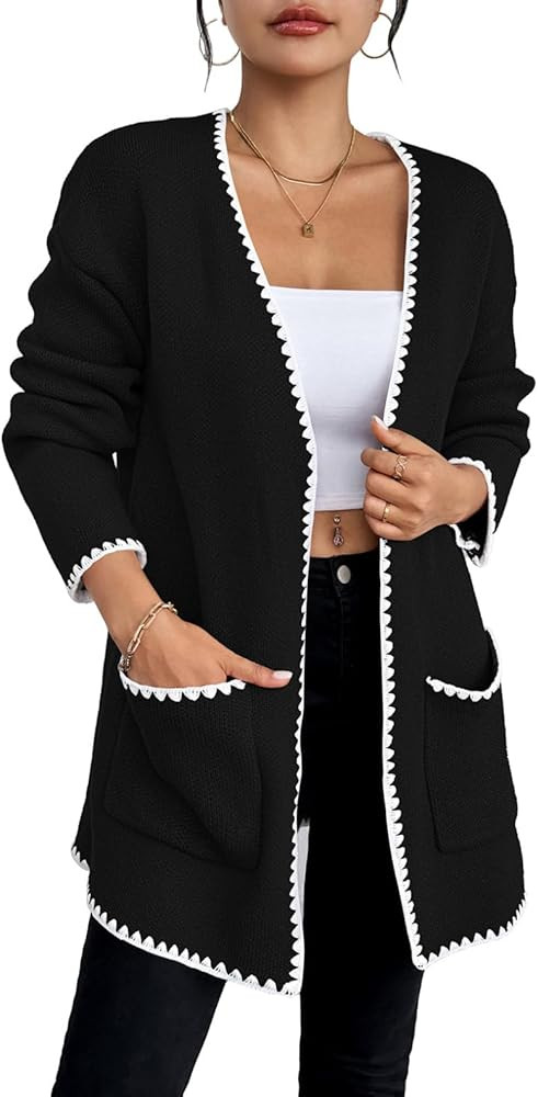 Pink Queen Oversized Long Cardigan for Women Trendy Fall Casual Open Front Long Sleeve Chunky Swe... | Amazon (US)