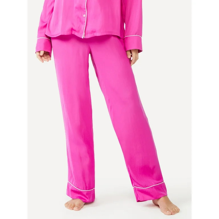 Sofia Intimates by Sofia Vergara Women's Satin Shirt and Pants Pajama Set, 2-Piece - Walmart.com | Walmart (US)