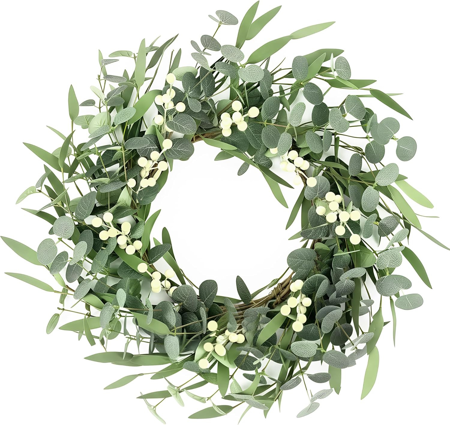 Pinkpum 20'' Eucalyptus Wreath for Front Door Porch Window Green Decor for Home Farmhouse Wall Sp... | Amazon (US)