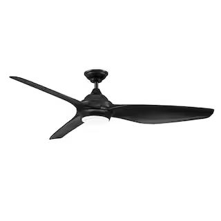 Bachton 60 in. Integrated LED DC Motor Matte Black Ceiling Fan with Light and Remote Control | The Home Depot