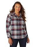 Riders by Lee Indigo Women's Long Sleeve Semi-Fitted Flannel Shirt, Windsor Wine, Large | Amazon (US)