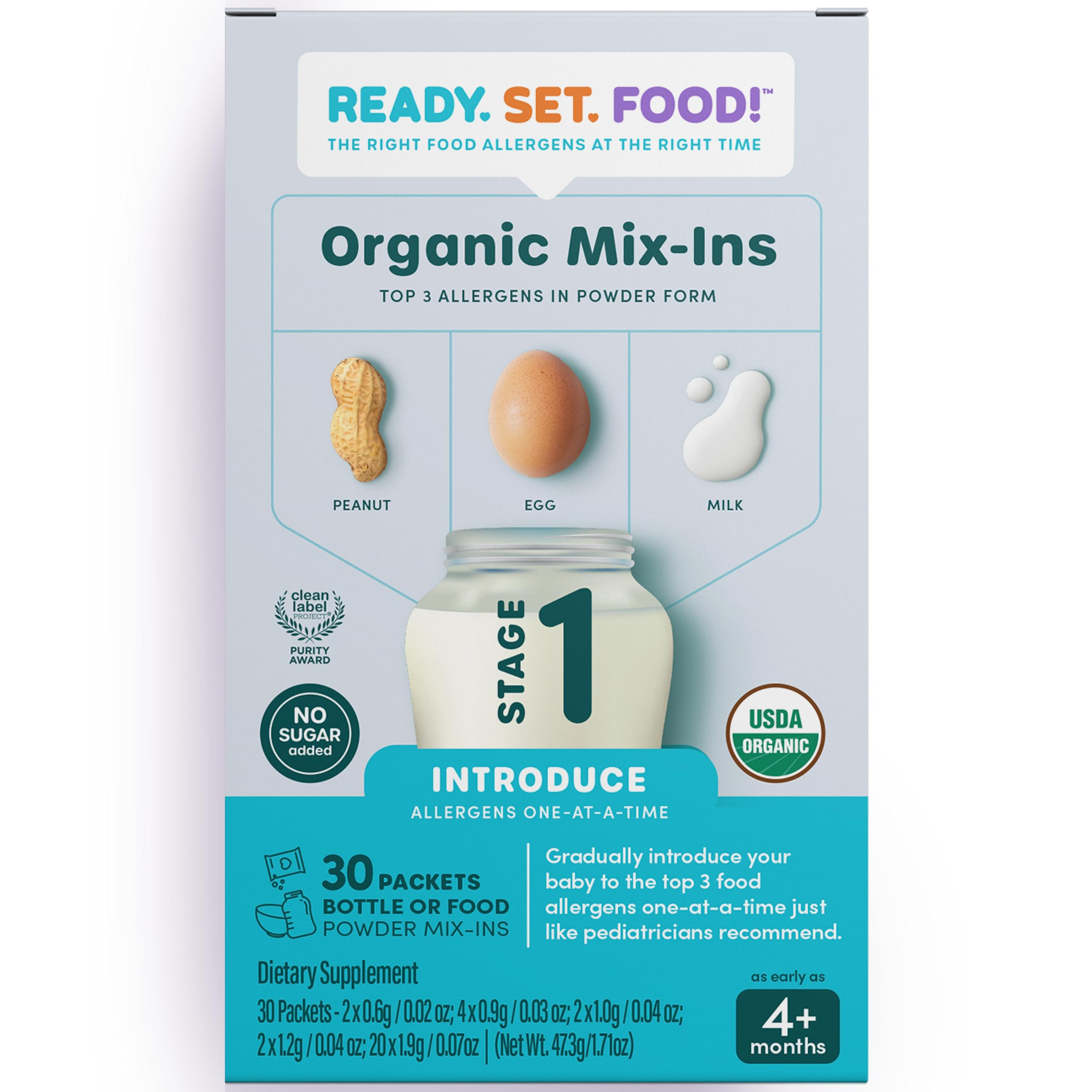 Ready, Set, Food! Stage 1 Mix-ins \u2013 Safe & Easy Early Allergen Introduction for Babies 4+ Mo... | Amazon (US)