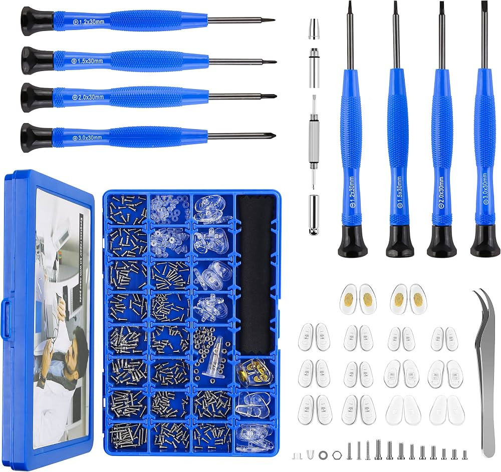 Upgrade Version Magnetic Eye Glass Repairing Kit, Eyeglass Repair Tool Kit with Compact Screw Box... | Amazon (US)