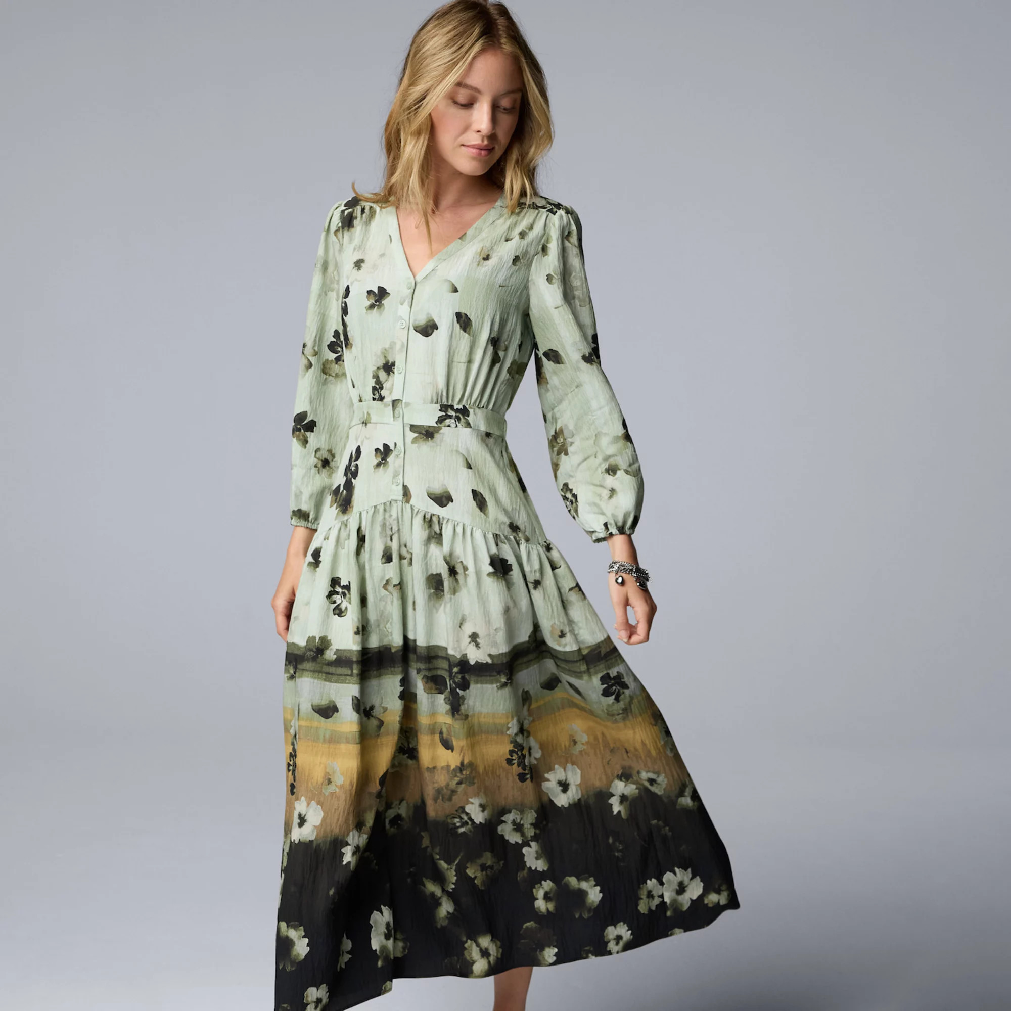 Women's Simply Vera Vera Wang Drop Waist Maxi Dress | Kohl's