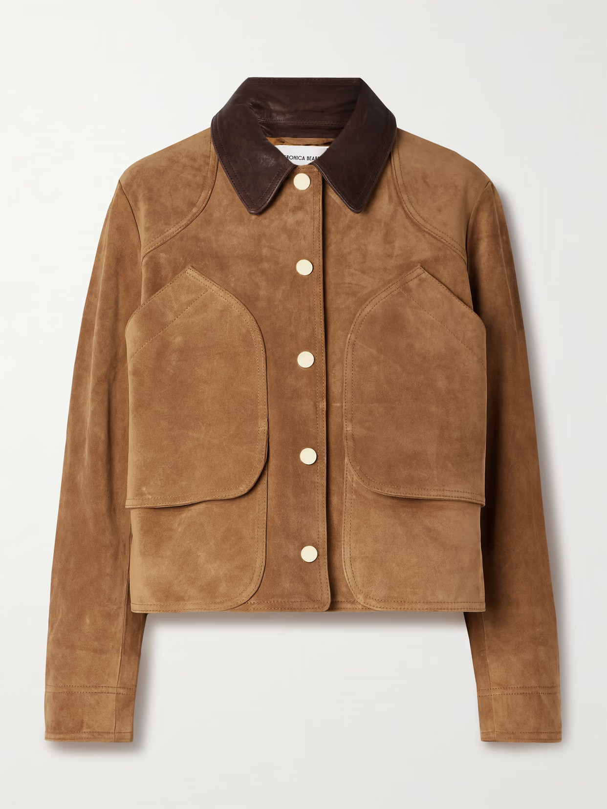 Veronica Beard - Walters Leather-trimmed Suede Jacket - Brown | NET-A-PORTER (US)