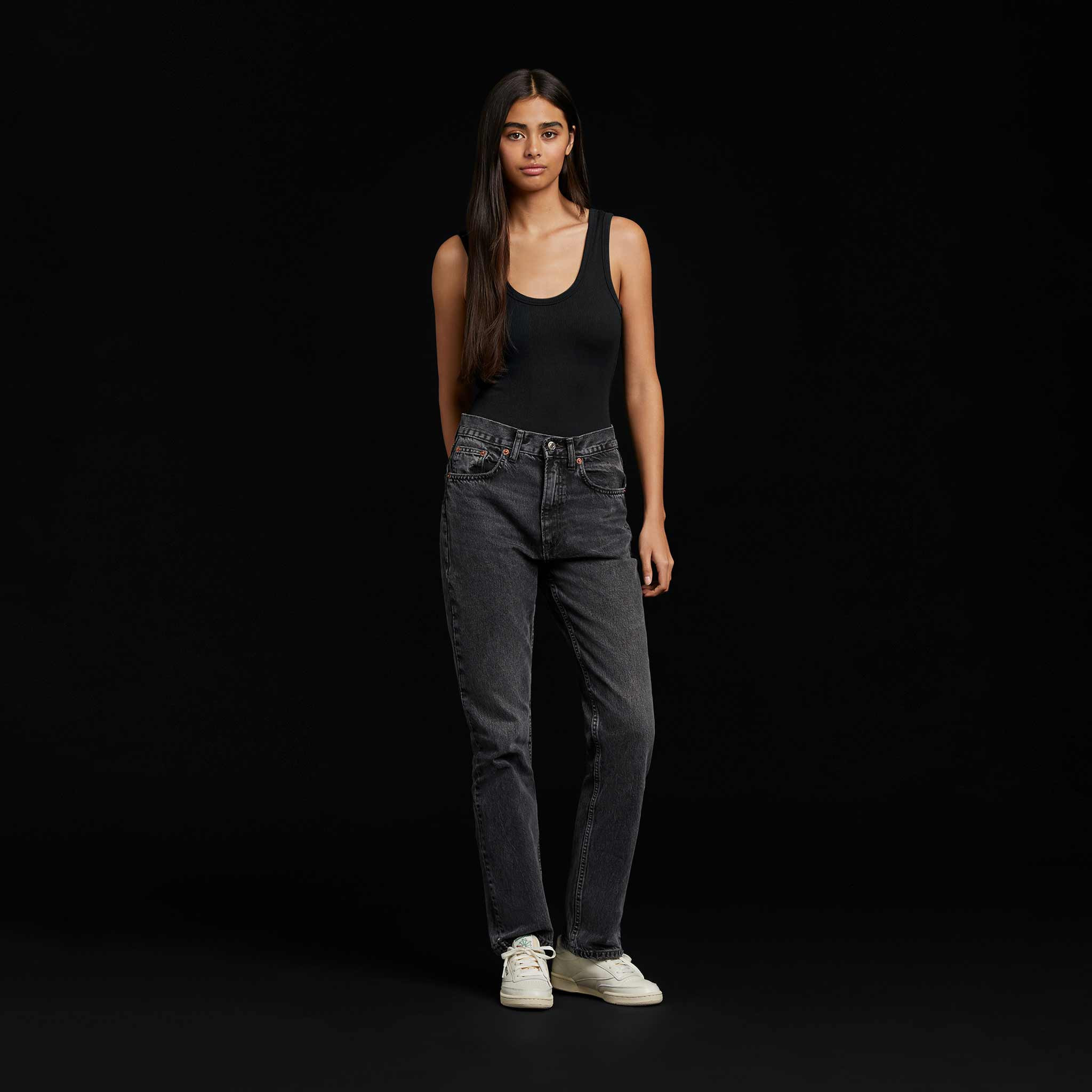 Women's Ribbed Scoop Tank Bodysuit | nuuds