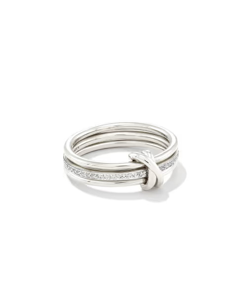 Tia Sterling Silver Band Ring in White Sapphire | Kendra Scott