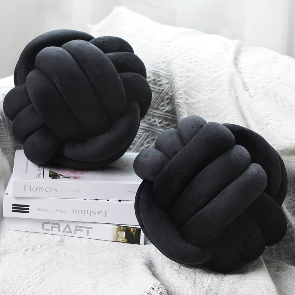 Namalu 2 Pieces Round Throw Pillows Soft Knot Ball Pillows Decorative Pillows Aesthetic Kids' Plu... | Amazon (US)