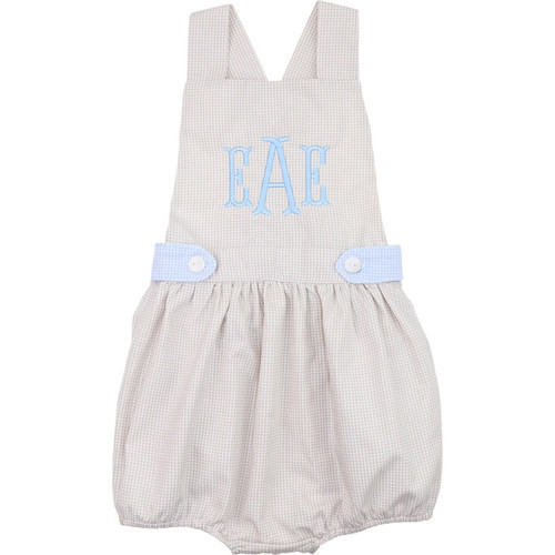 Khaki And Blue Gingham Bubble | Cecil and Lou