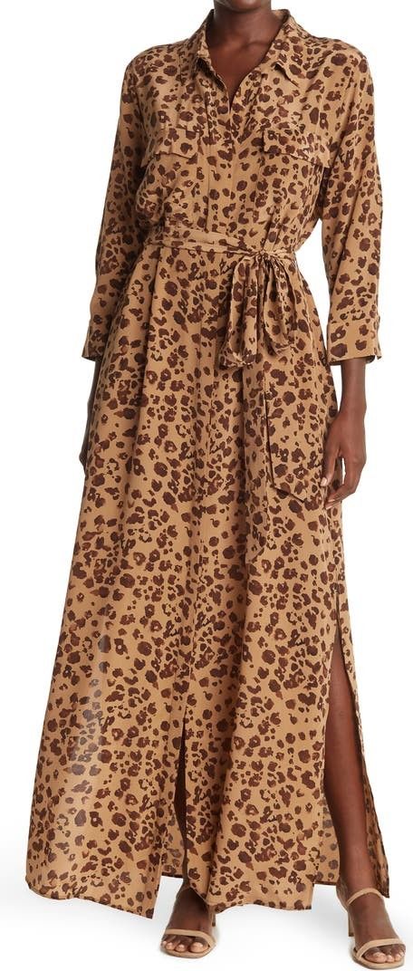 Cameron Long Silk Shirt Dress, Fall Dress, Fall Maxi Dress, Fall Date Night, Fall Date Night Outfit | Nordstrom Rack