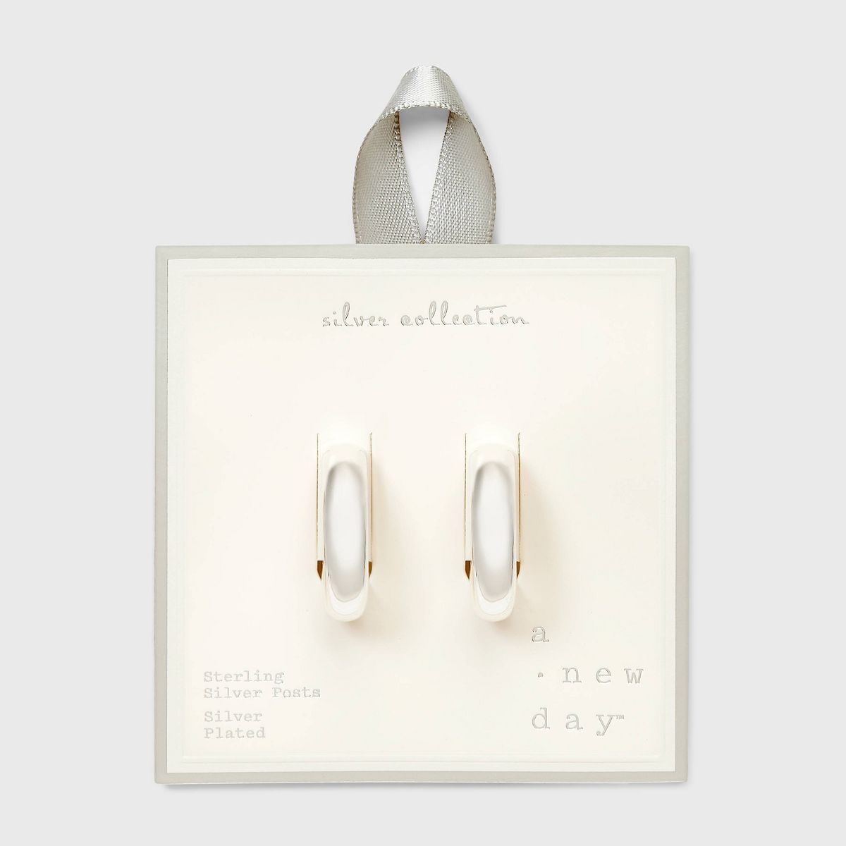 Silver Plated Plain Endless Hoop Earrings - A New Day™ Silver | Target