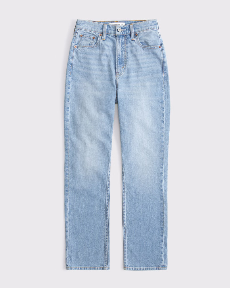 Abercrombie & Fitch Women's Ultra High Rise Ankle Straight Jean in Light Wash - Size 34 LONG | Abercrombie & Fitch (US)