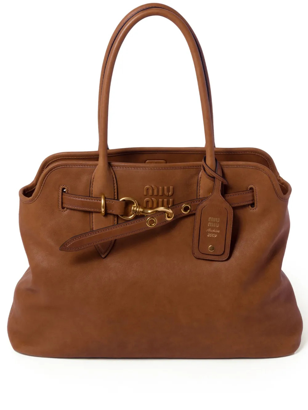 Miu Miu Aventure Nappa Leather Bag | Brown | FARFETCH | Farfetch Global
