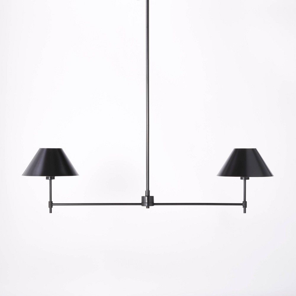 Metal Two Arm Shaded Chandelier Ceiling Light Black - Threshold designed with Studio McGee | Target
