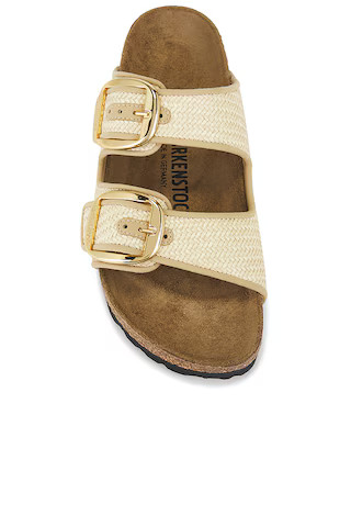 Arizona Big Buckle Sandal in Raffia Natura | Revolve Clothing (Global)