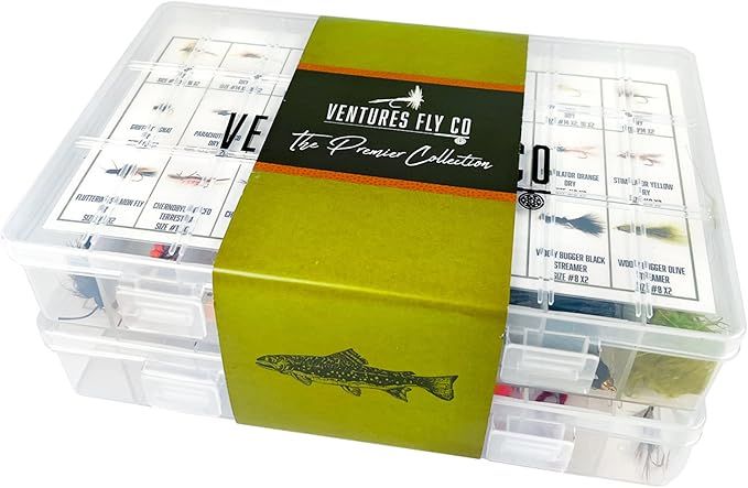 Ventures Fly Co. | 122 Premium Hand Tied Fly Fishing Flies Assortment | Two Fly Boxes Included | ... | Amazon (US)