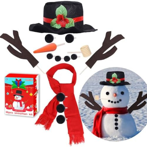 Lansian 16Pcs Christmas Snowman Decorating Making Kit Snow Toys Outdoor Fun Kids for Christmas Wi... | Amazon (US)