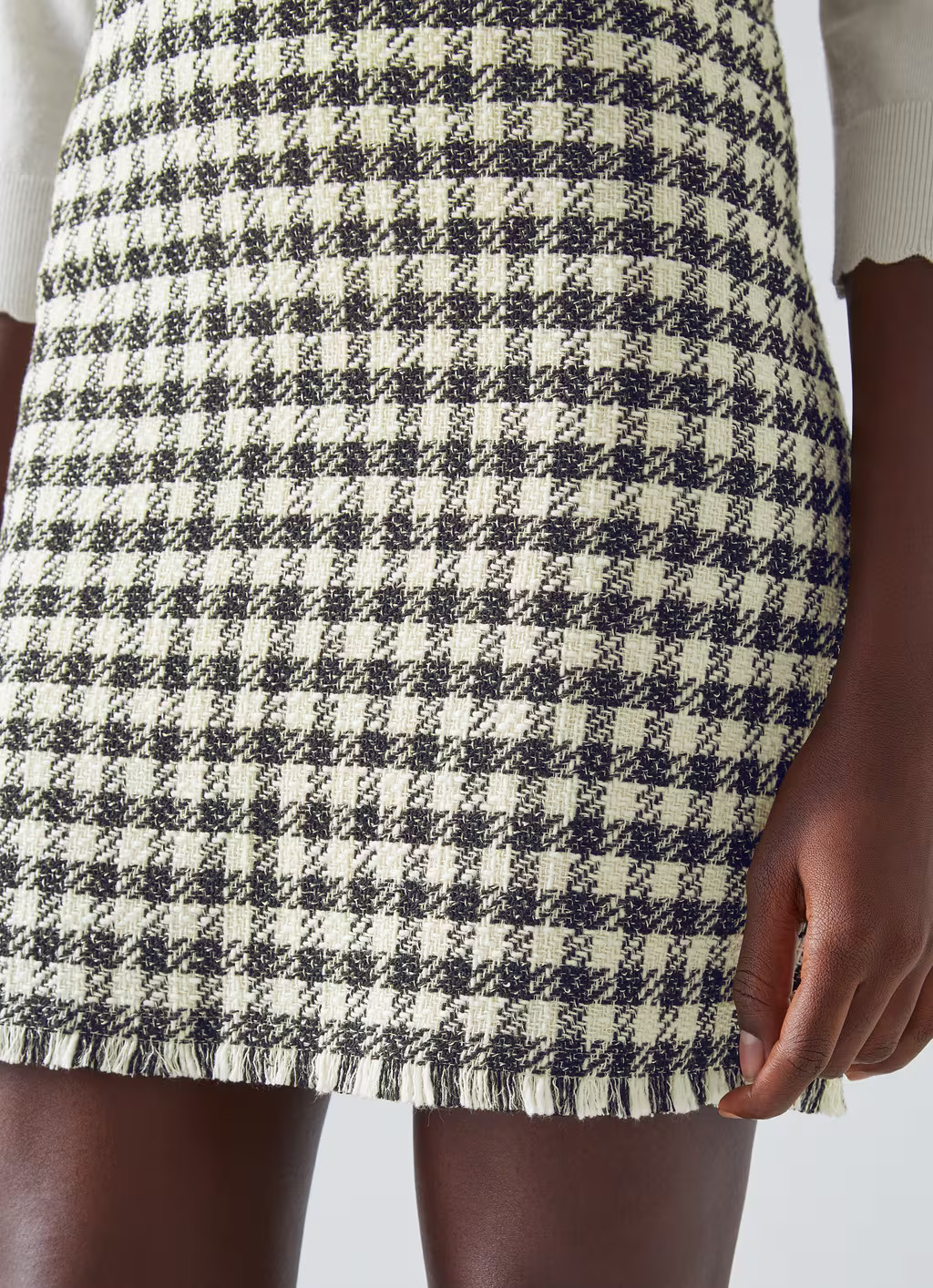 Keeler Black and Cream Gingham Tweed Mini Skirt | L.K. Bennett (UK)