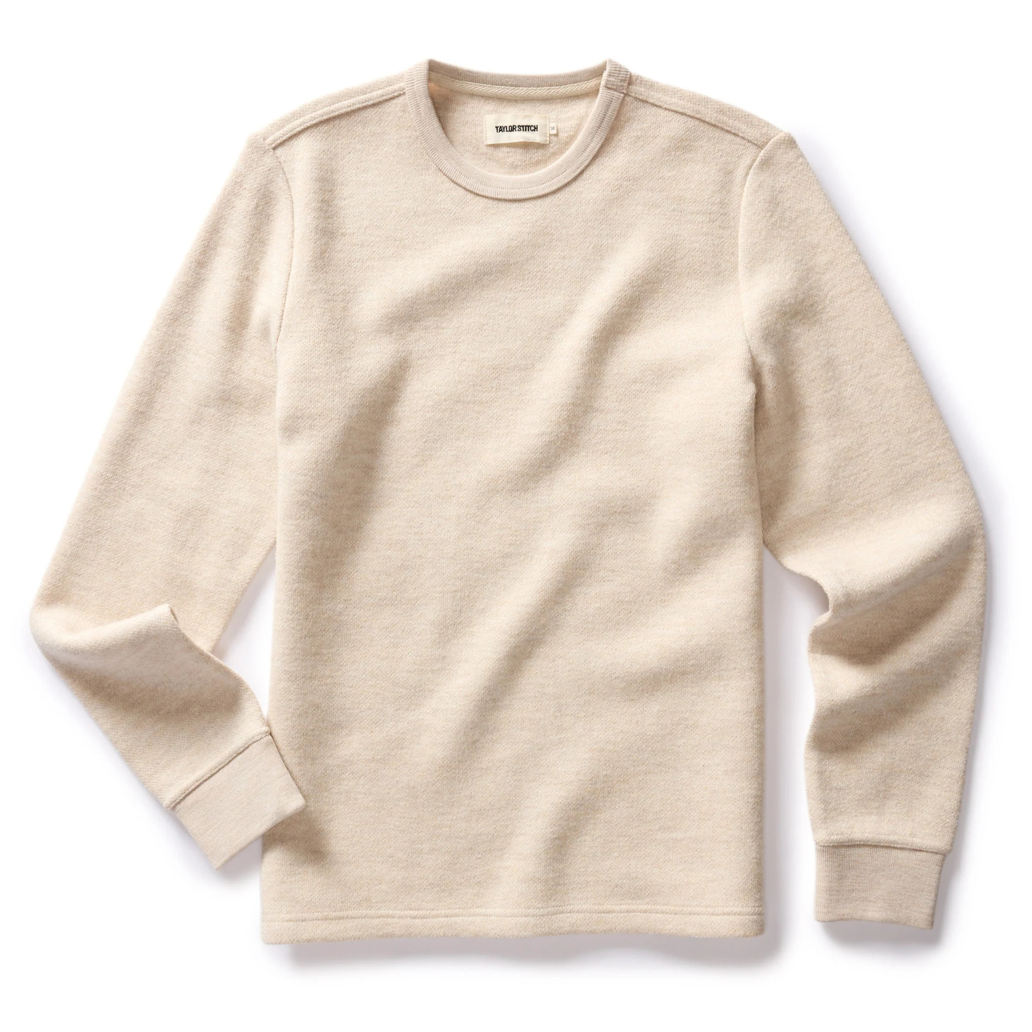 The Evans Crew in Oat Birdseye Wool | Taylor Stitch