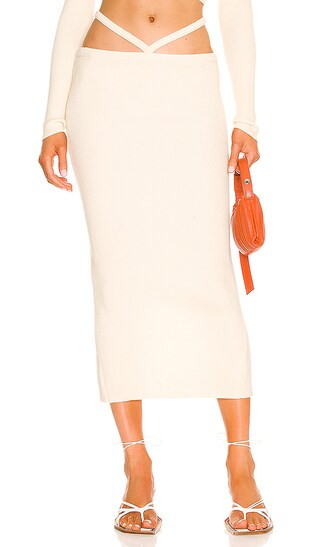 Mono Midi Skirt in Ivory | Revolve Clothing (Global)