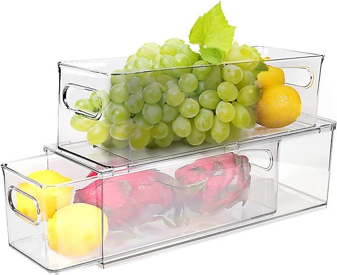 Shopwithgreen Refrigerator Organizer Bins with Pull-out Drawer, Drawable Clear Fridge Drawer Orga... | Amazon (US)