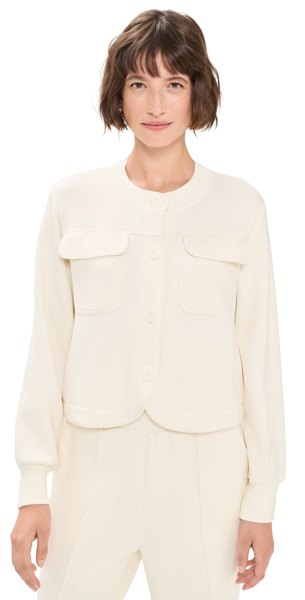 Varley Hartwell Button Through Sweat Jacket Pristine XS | Shopbop