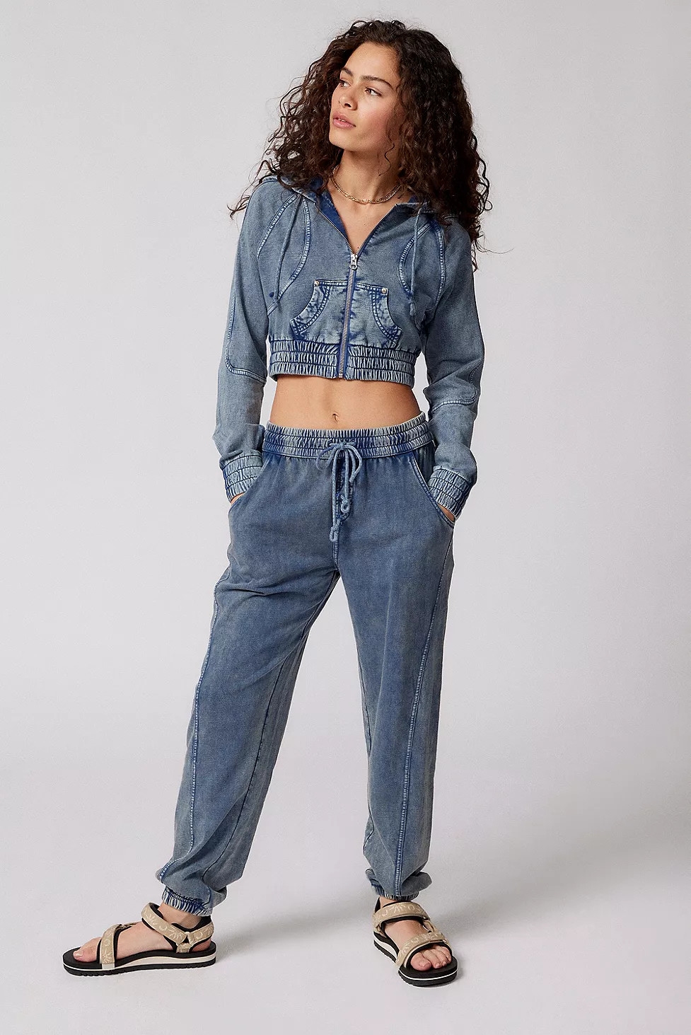 Out From Under Rocco Denim Washed Joggers | Urban Outfitters (EU)