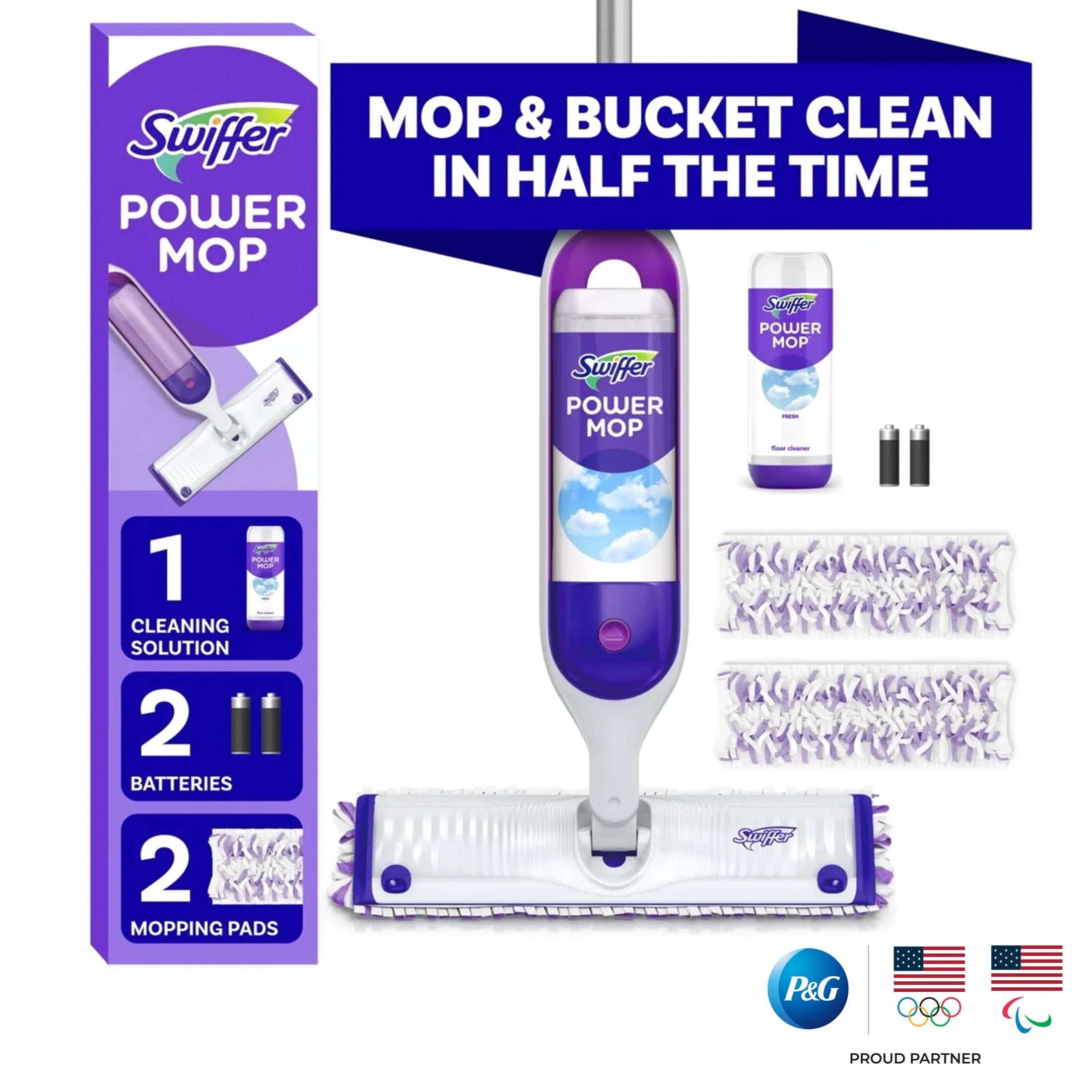 Swiffer Power Mop, Floor Cleaner, Tile, Vinyl, Laminate, Wood, Floor Cleaner, Cleaning Set | Walmart (US)