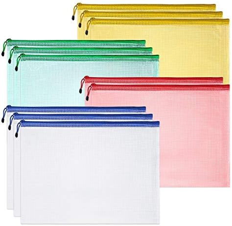 Rivama 11 Pack Mesh Zipper Pouch Zip File Document Folders, Waterproof A4 Size Letter Size Zipper... | Amazon (US)