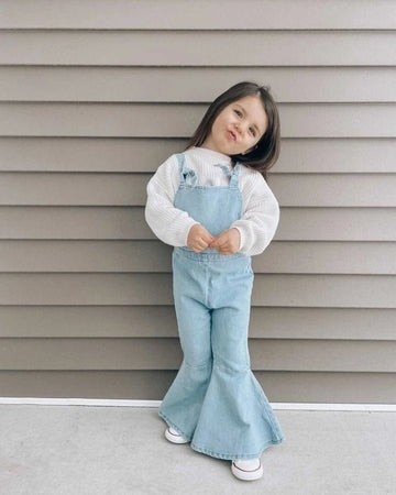 Jaden Tie-Strap Denim Jumpsuit - Light Wash | Bailey's Blossoms