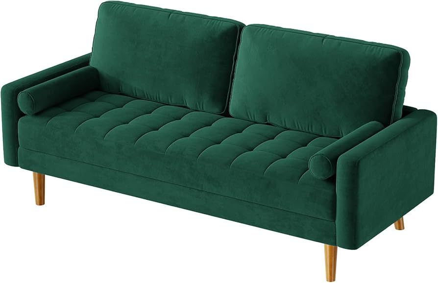 Vesgantti 58 inch Loveseat Sofa, 2 Seater Sofa for Small Space, Button Tufted Green Velvet Couch ... | Amazon (US)