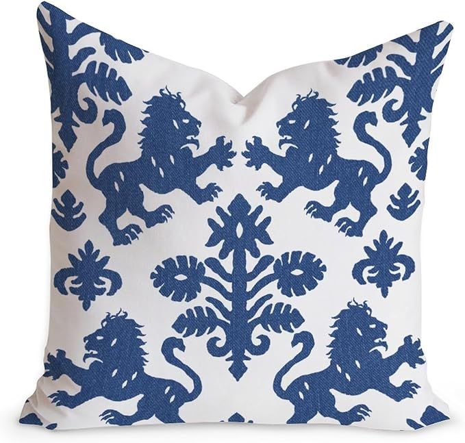 MangGou Blue Regalia Lion Decorative Pillow Covers 18 x 18 inch 45 x 45cm Pillow Cover Throw Pill... | Amazon (US)
