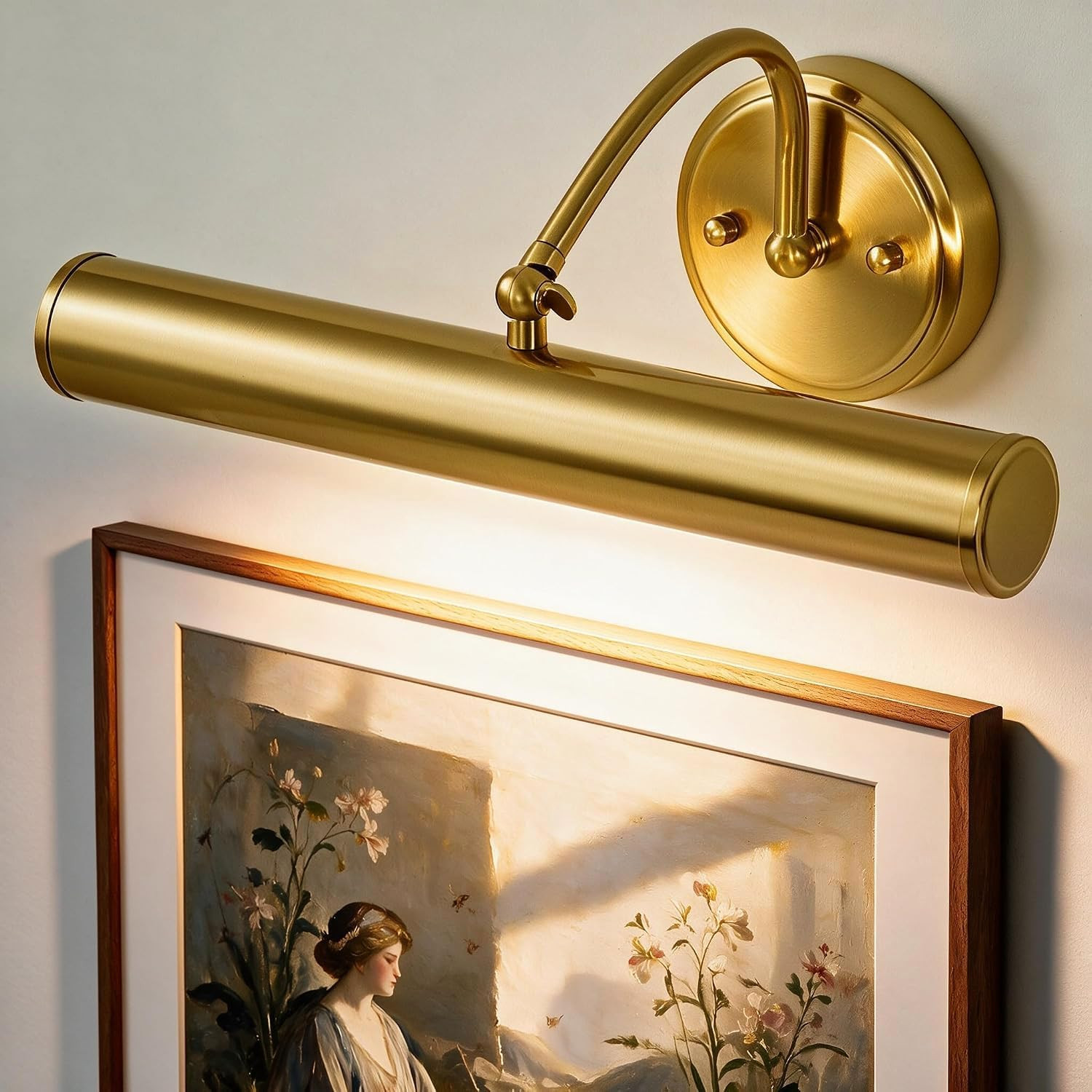 ZitoStory Hardwired Picture Lights for Wall, 15 Inch Brass 2-Light Vintage Gallery Art Sconce with 330 Rotatable Head, E12 Base, Corded Electric Art Light for Paintings, Artwork(Bulb Not Included) | Amazon (US)