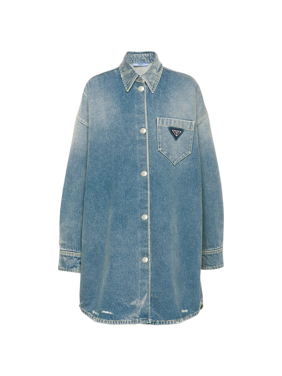 Women's Oversized Denim Shirt - Blue - Size 4 | Saks Fifth Avenue