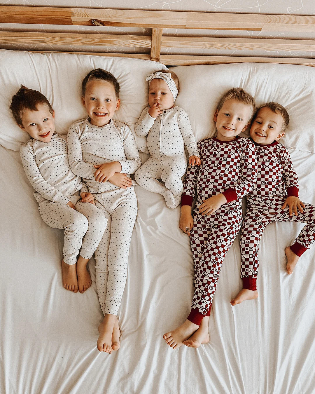 Crimson XO Checker | Kids' Organic PJ Set | L'ovedbaby
