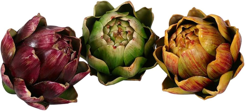 3PCS Artichoke Artificial Flower Fake Vegetables, 4.3 * 3.9Inch | Amazon (US)