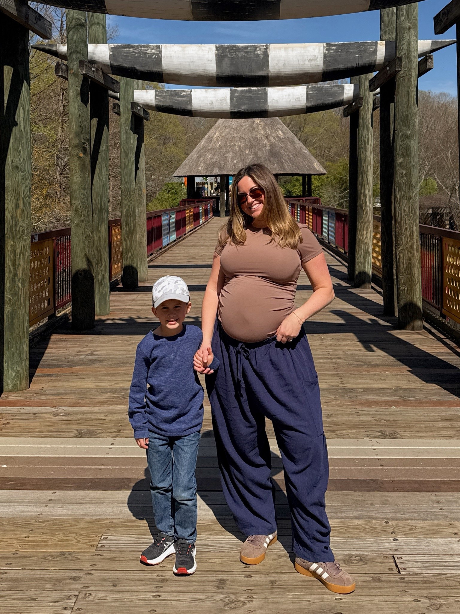 Zoo OOTD. Pants are large, tshirt is large, true to size. I sized up to fit the bump. 

#LTKSeasonal #LTKootd #LTKmomlife