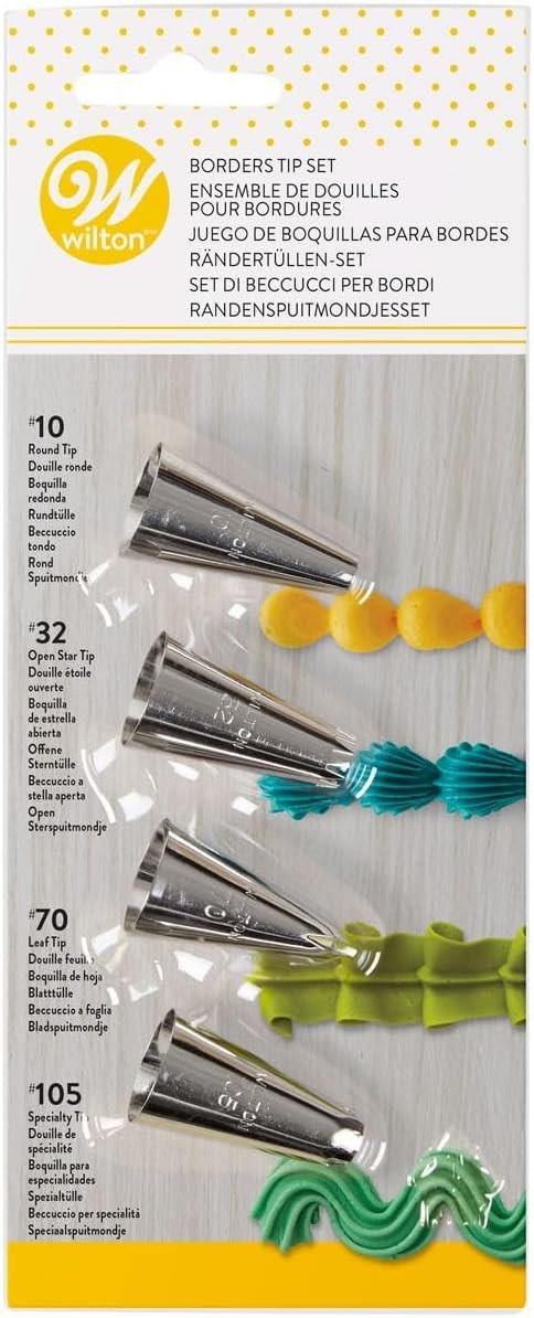 Borders Decorating Piping Tip Set, 4 piece set | Amazon (US)