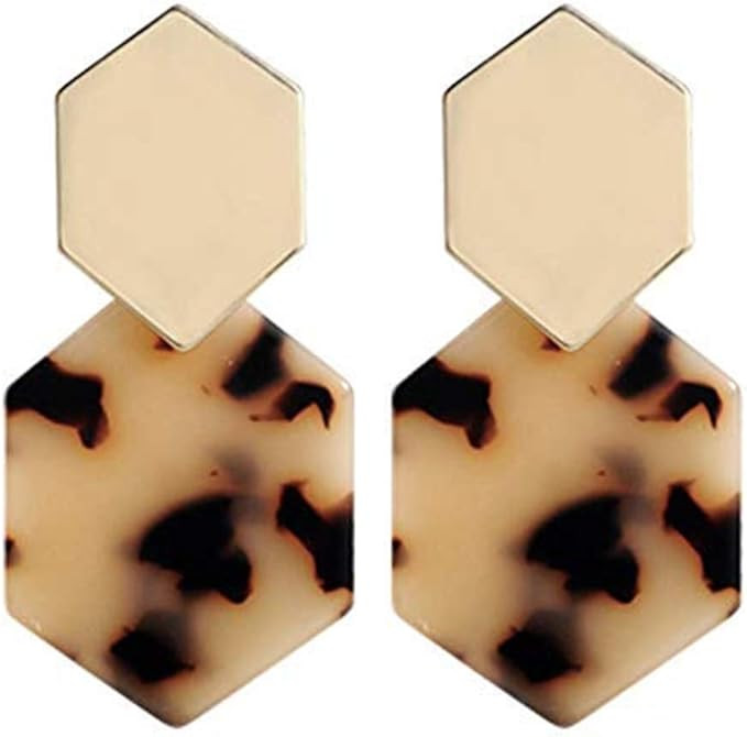 Acrylic Resin Dangle Earrings - Tortoise Shell Earrings for Women Boho Jewelry, Great for Sister,... | Amazon (US)
