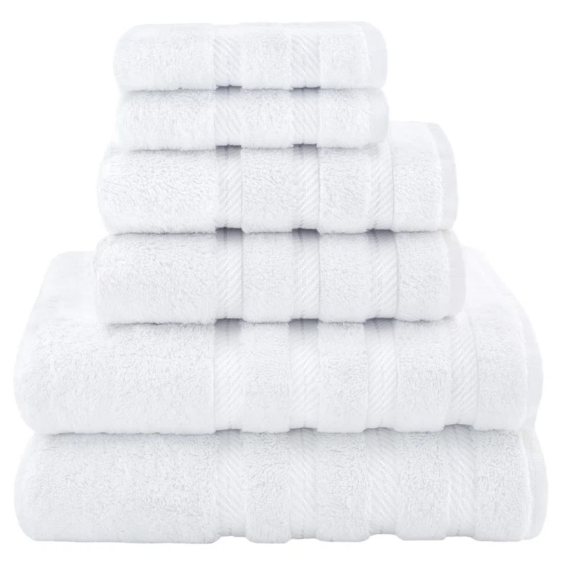 Premium Turkish Bath Towel Set, 6 Piece Super Soft and Absorbent 100% Cotton Darcelle Collection | Wayfair North America