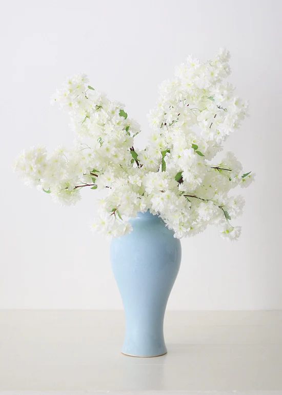 Ceramic Blue Tall Glossy Vase - 16 | Afloral (US)