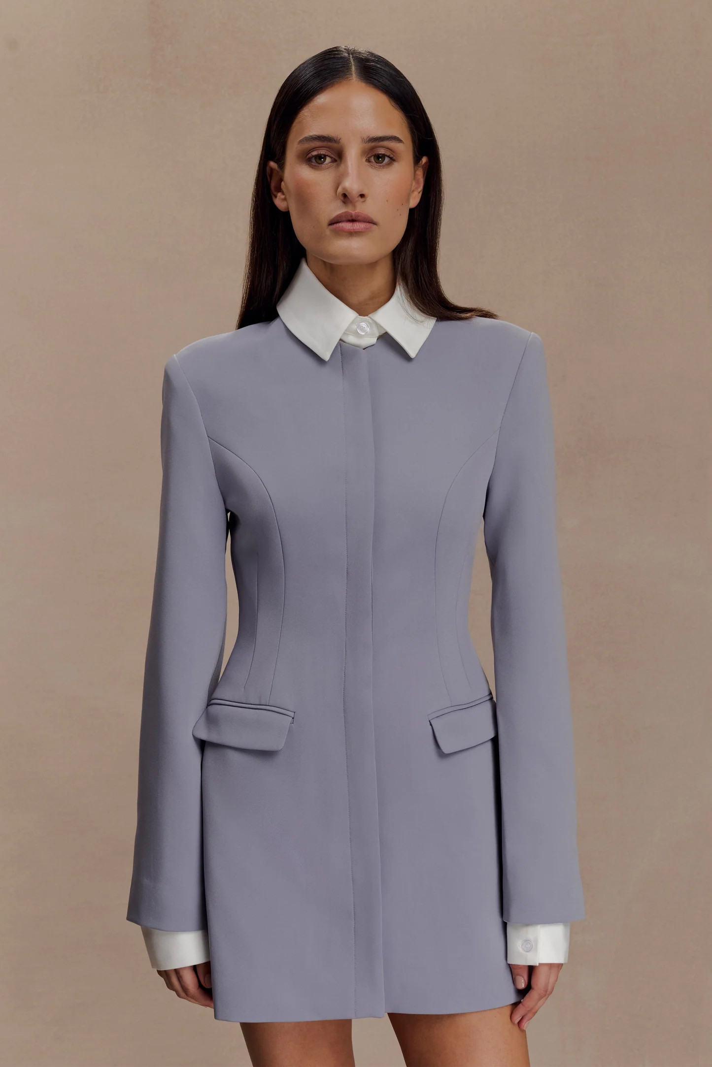 Gretchen Suiting Mini Dress - Grey | Meshki (APAC)