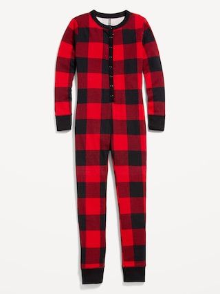 Gender-Neutral Matching Print Snug-Fit One-Piece Pajamas for Kids | Old Navy (US)