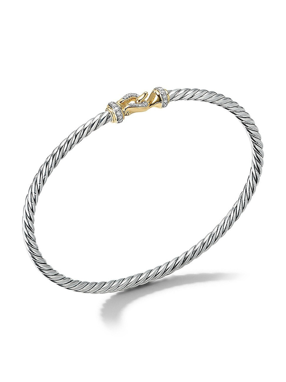Women's Buckle Bracelet with 18K Yellow Gold and Pavé Diamonds - Size XS | Saks Fifth Avenue