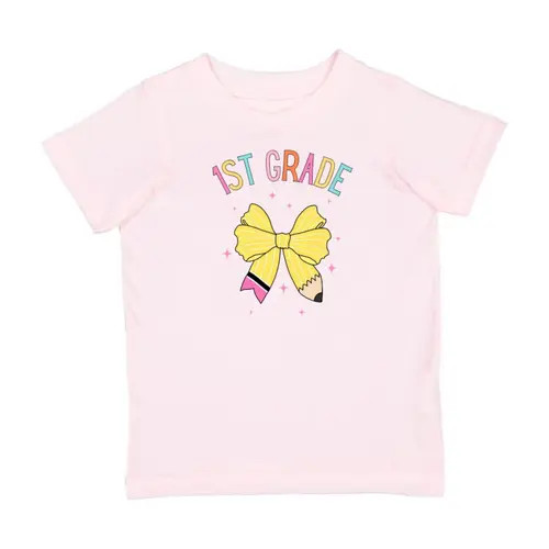 Sweet Wink First Grade Pencil Bow Short Sleeve T-Shirt in Pink at Nordstrom, Size 7 | Nordstrom