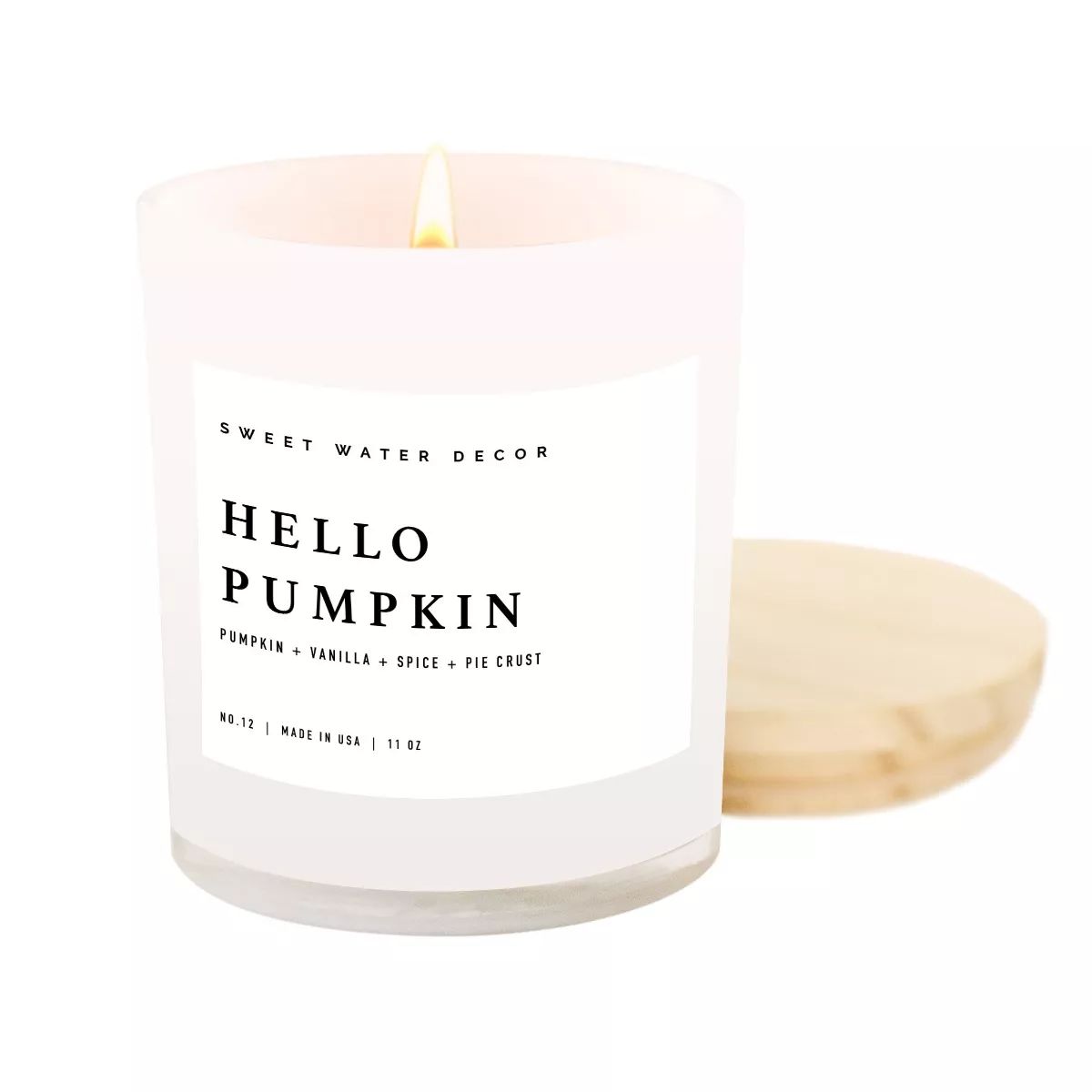 Sweet Water Decor Hello Pumpkin 11oz White Jar Soy Candle | Target