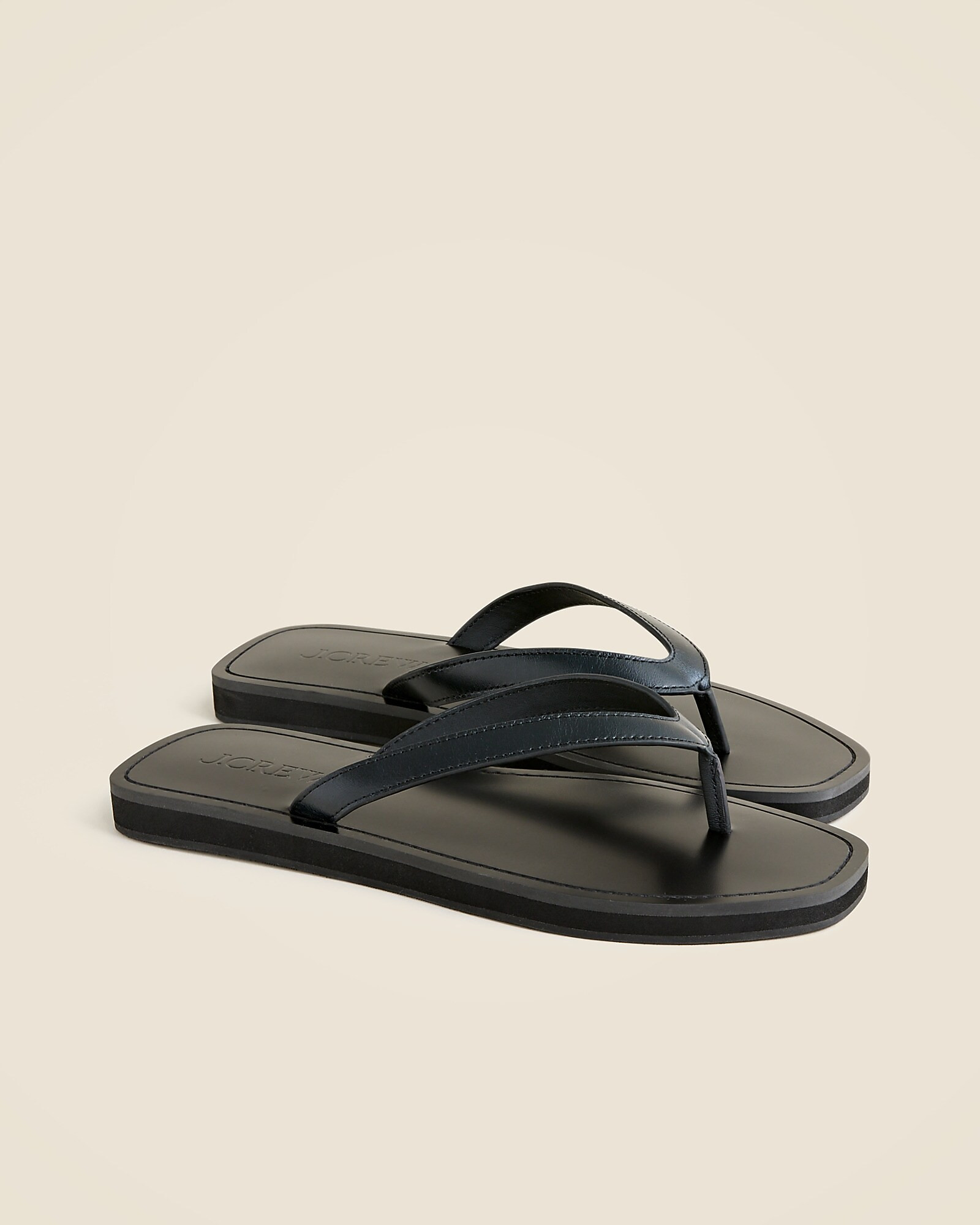 Wide thong sandals in leather | J. Crew US