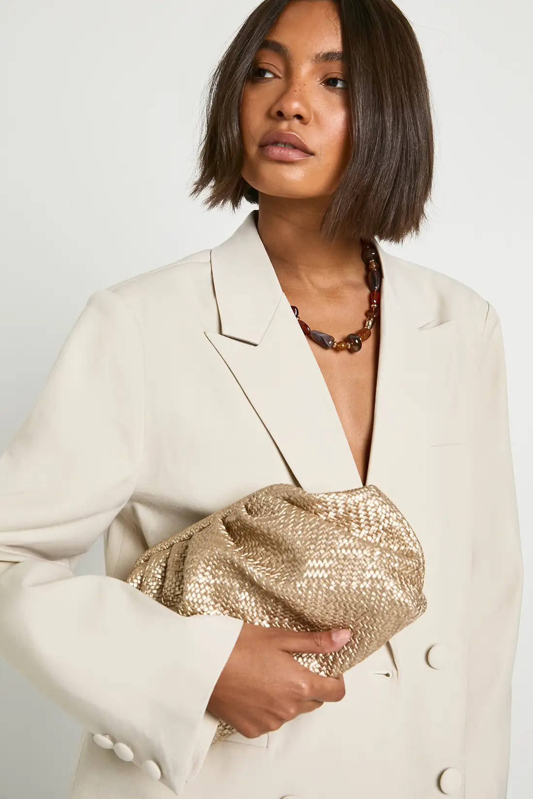 Gold Textured Clutch Bag | Boohoo USA | boohoo (US & Canada)